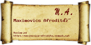 Maximovics Afrodité névjegykártya